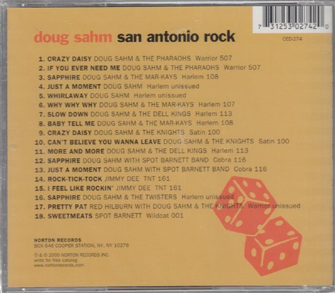 CD - Doug Sahm - San Antonio Rock: Harlem Recordings 1957-61
