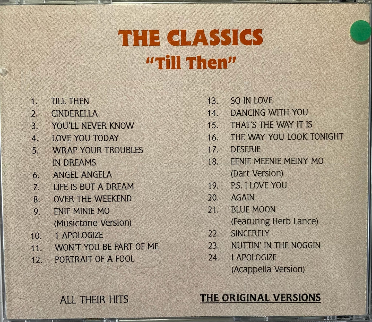 CD - Classics - "Till Then" All Their Hits