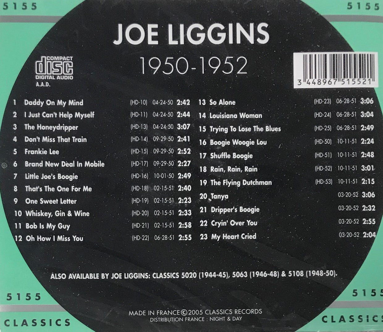 CD - Joe Liggins - Classics 1950-1952 The Chronological Classics