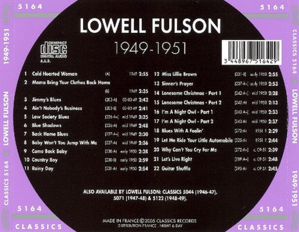 CD - Lowell Fulson - 1949 - 1951 The chronological classics