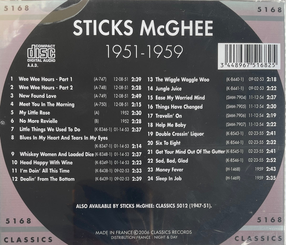 CD - Sticks McGhee - The Chronological 1951-1959 - Blues & Rhythm Series Classics
