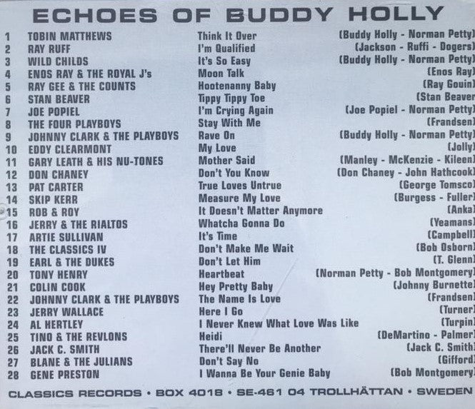 CD - VA - Echoes Of Buddy Holly