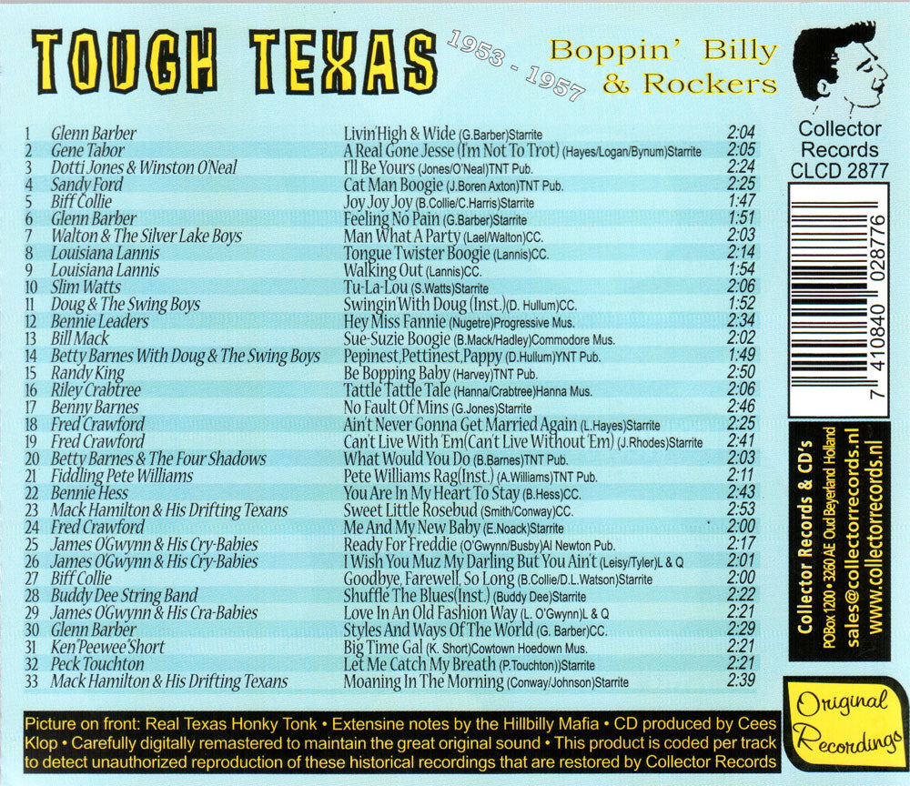 CD - VA - Tough Texas Rockin & Boppin' Billies