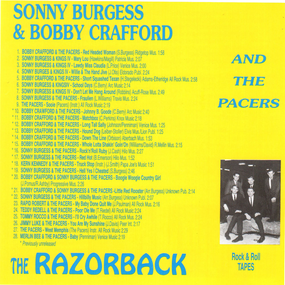 CD - Sonny Burgess - And Bobby Crafford With The Pacers