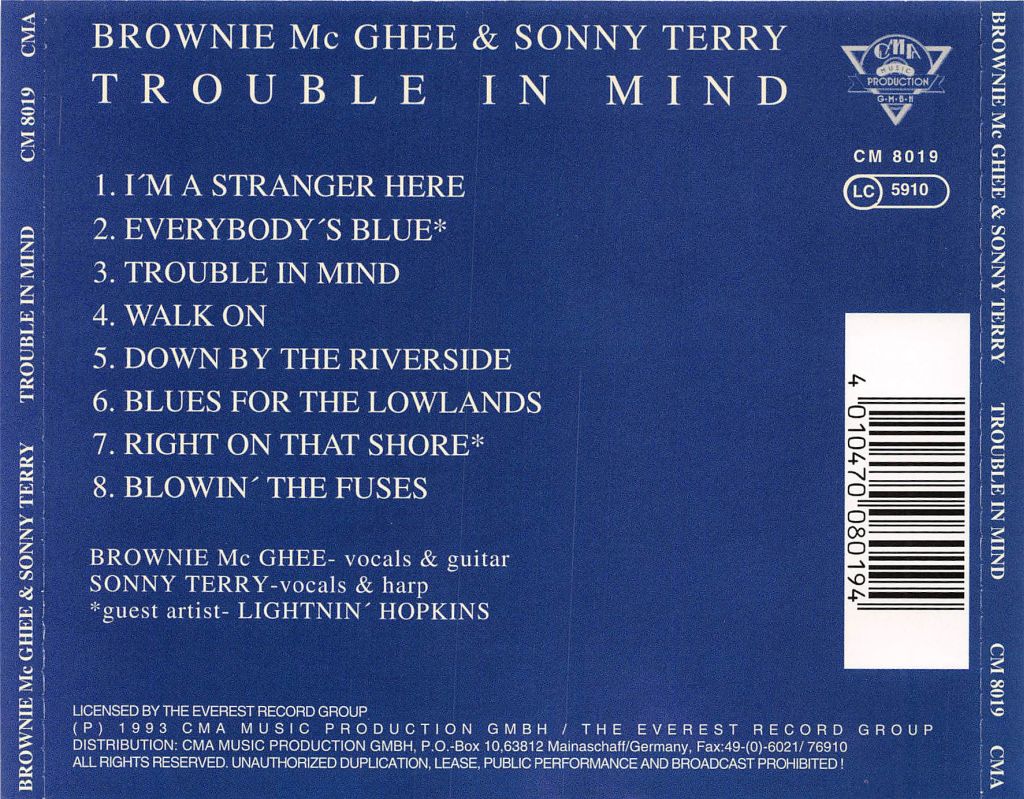 CD - Brownie Mc Ghee And Sonny Terry - Trouble In Mind