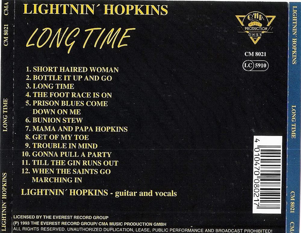 CD - Lightnin Hopkins - Long Time