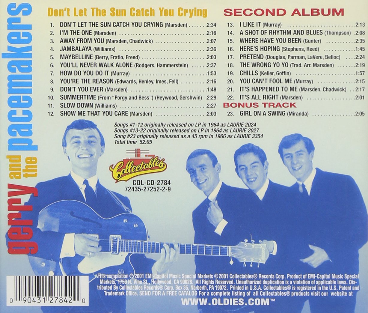 CD - Gerry & The Pacemakers - Don't Let The Sun Catch You Crying - Second Album