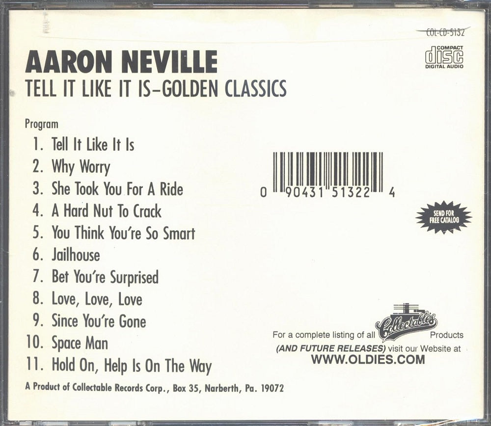 CD - Aaron Neville - Tell It Like It Is - Golden Classics