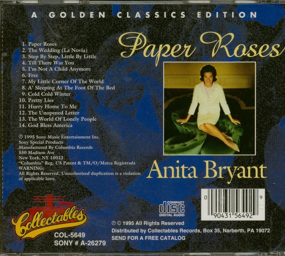 CD - Anita Bryant - Paper Roses - A Golden Classics Edition