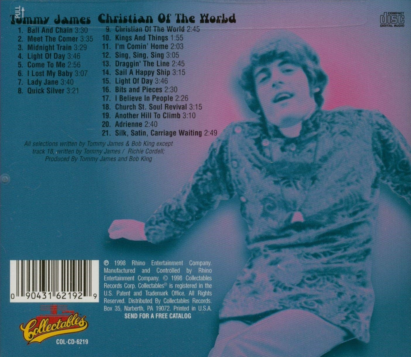 CD - Tommy James - Tommy James - Christian Of The World