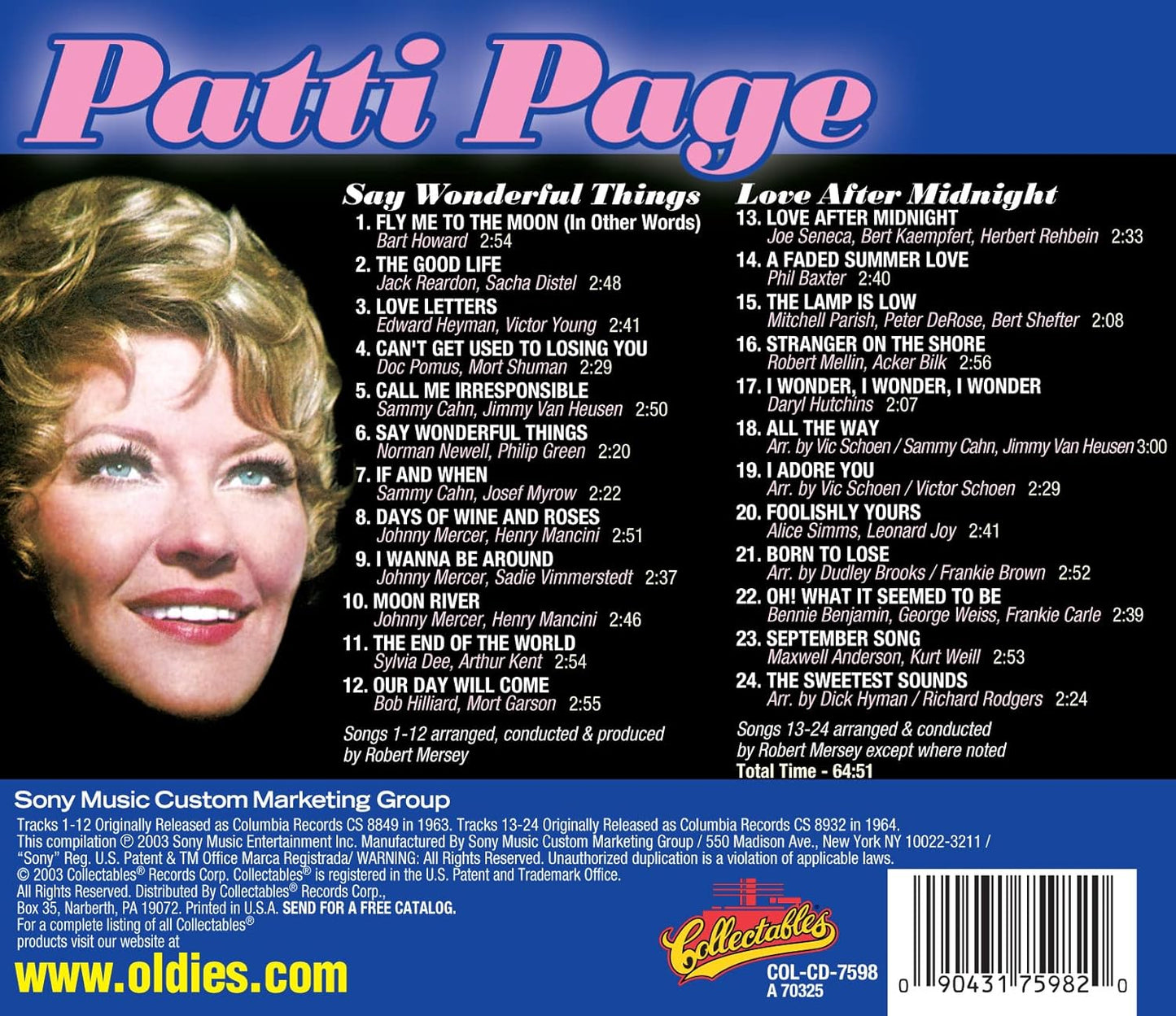 CD - Patti Page - Say Wonderful Things - Love After Midnight