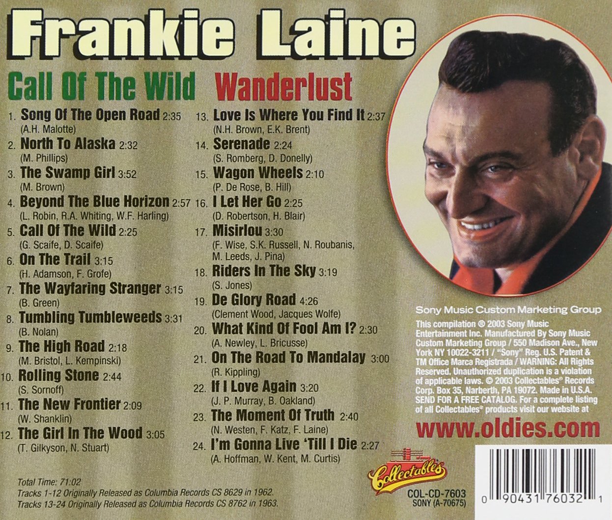 CD - Frankie Laine - Call Of The Wild - Wanderlust