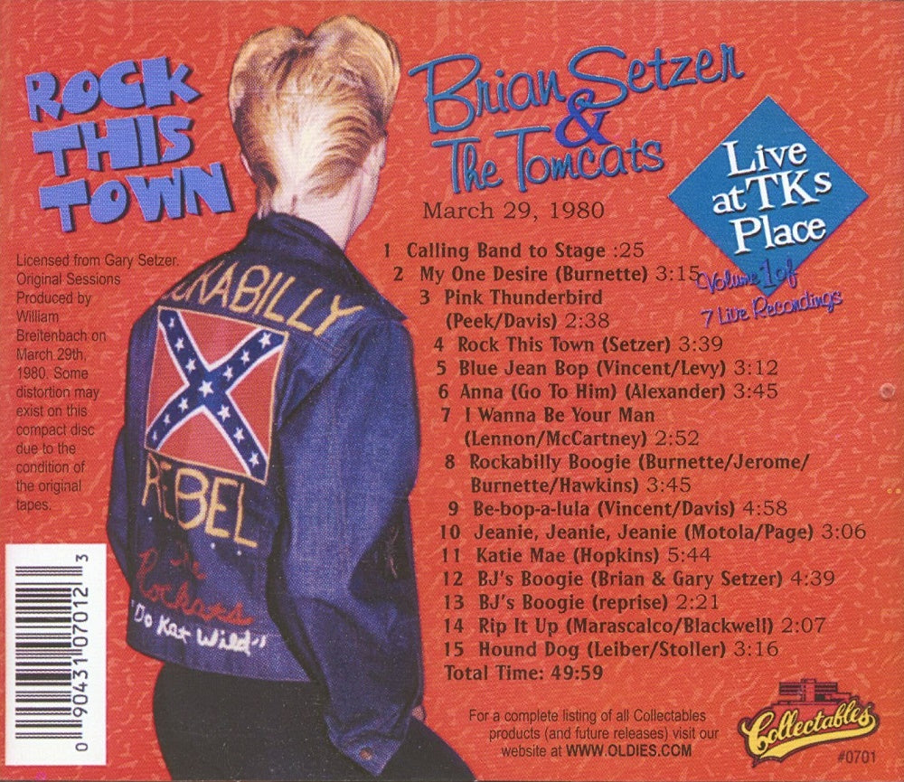 CD - Brian Setzer & The Tomcats - Early Live Recordings - Rock This Town - Vol. 1