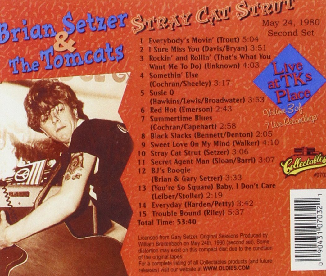 CD - Brian Setzer & The Tomcats - Early Live Recordings - Stray Cat Strut - Vol. 3