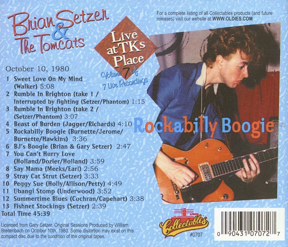 CD - Brian Setzer & The Tomcats - Early Live Recordings - Rockabilly Boogie - Vol. 7