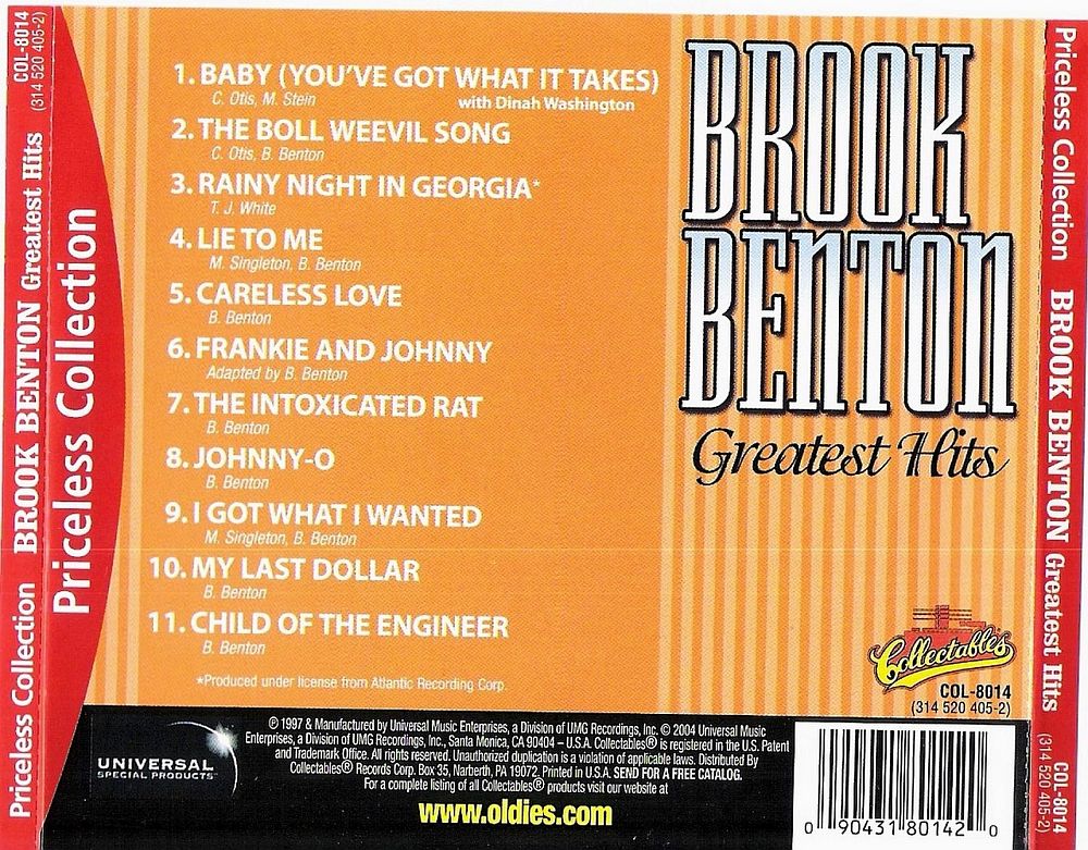 CD - Brook Benton - Greatest Hits