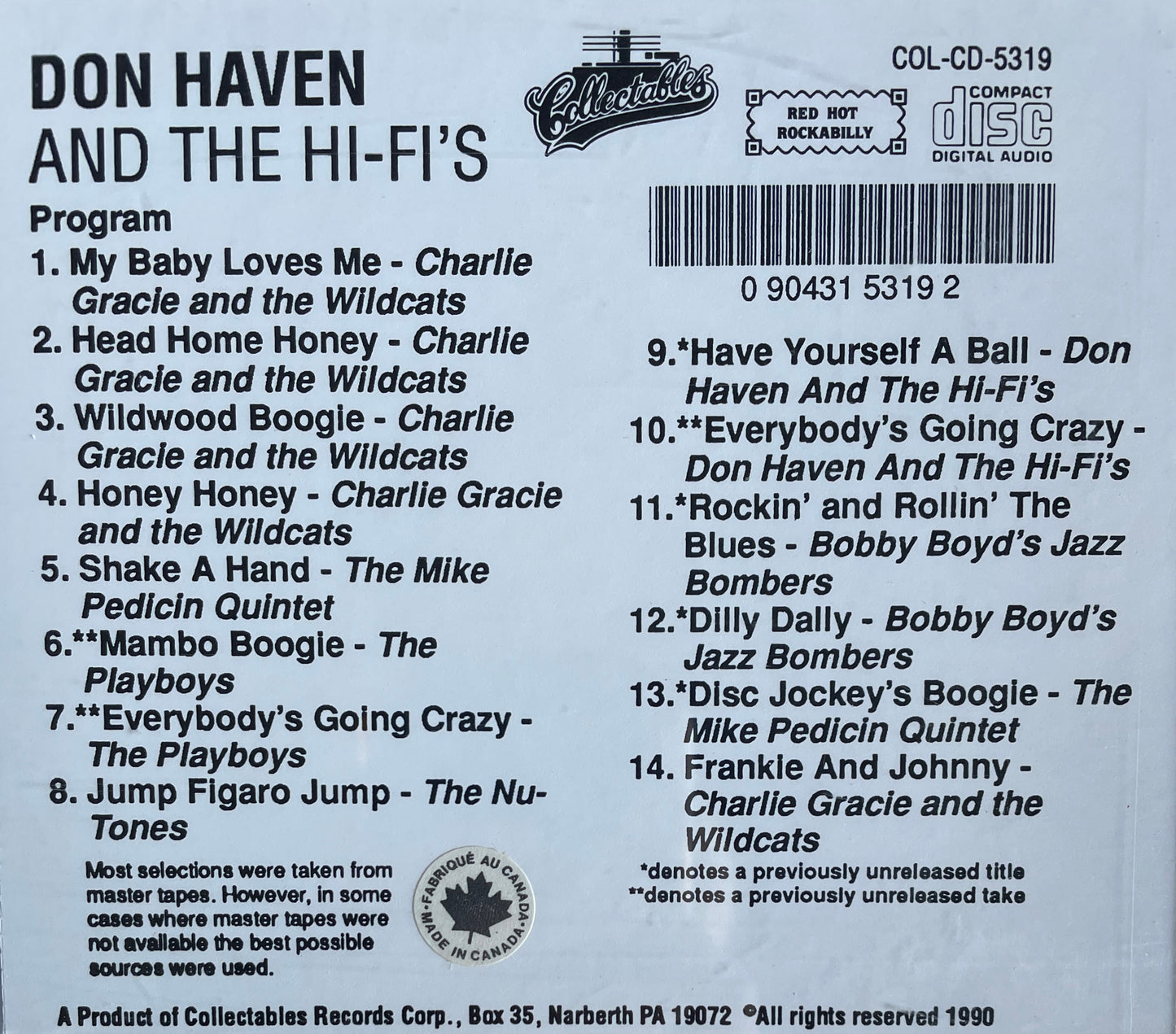 CD - Don Haven And The Hi-Fi's