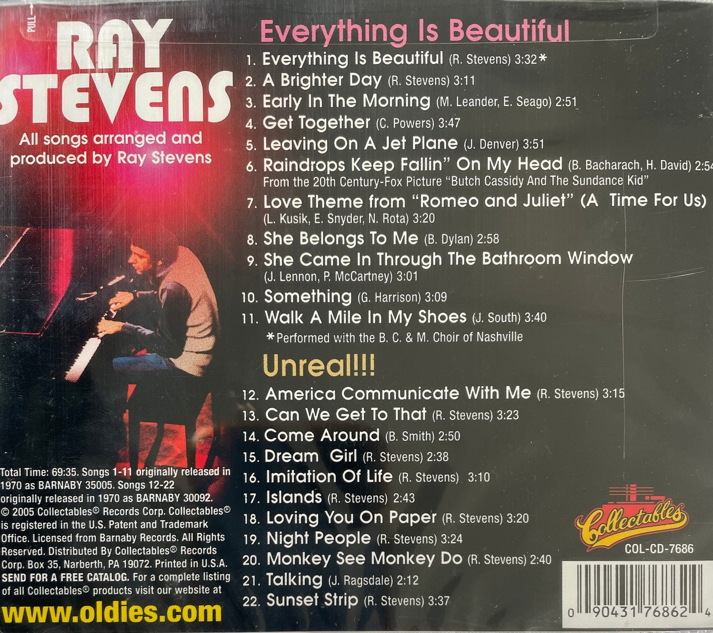 CD - Ray Stevens - Everything Is Beautyful / Unreal!!!