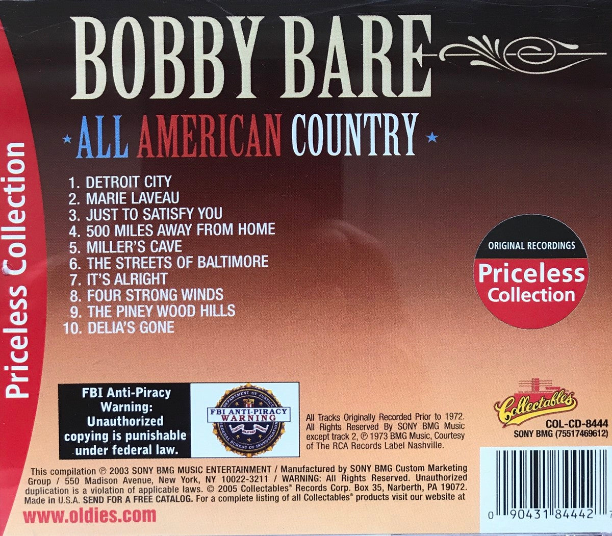 CD - Bobby Bare - All American Country