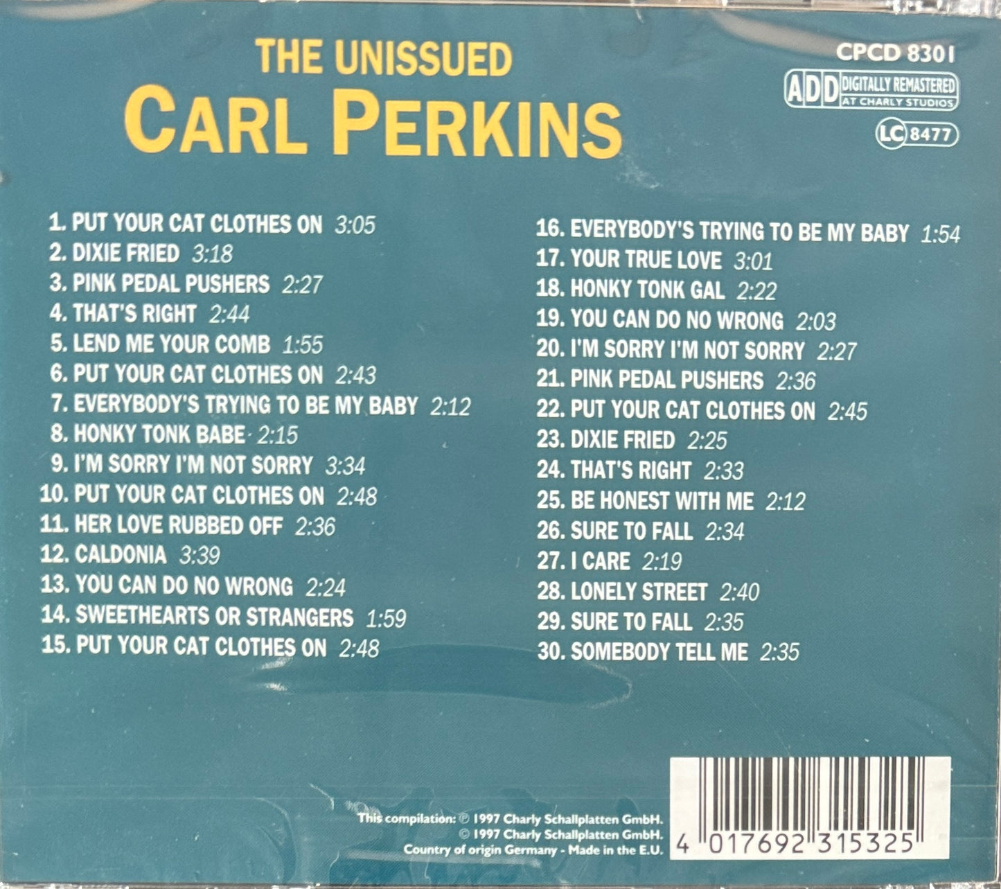 CD - Carl Perkins - The Unissued