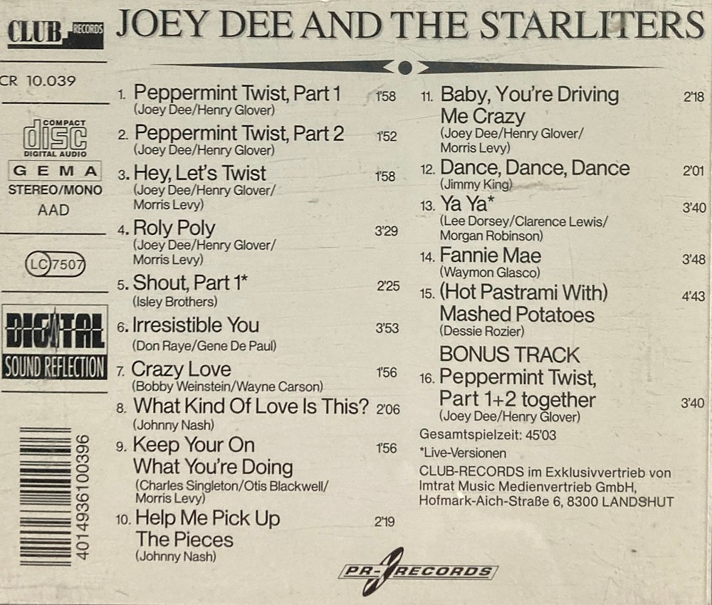 CD - Joey Dee & The Starliters - Original Collection