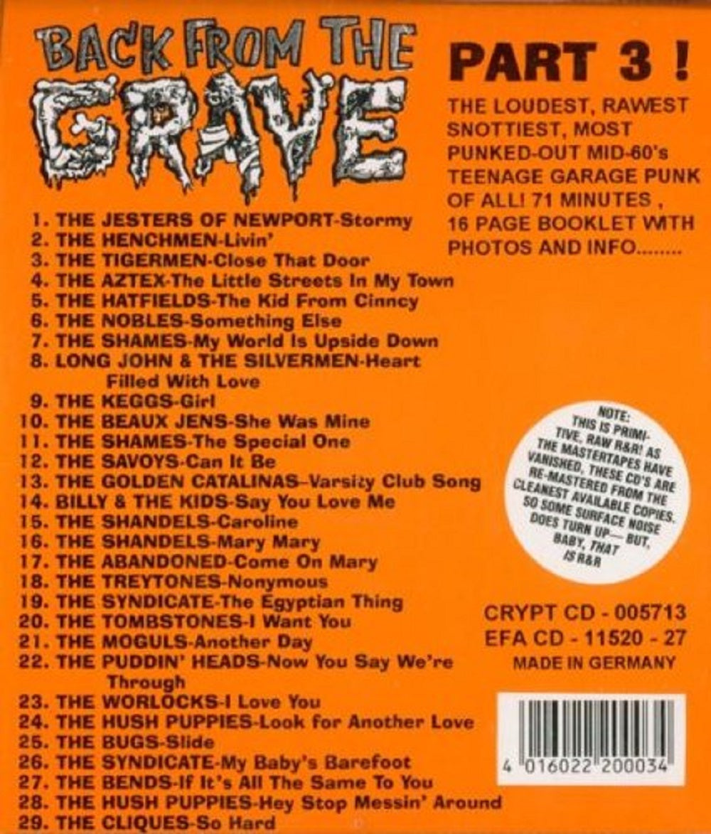 CD - VA - Back From The Grave 3