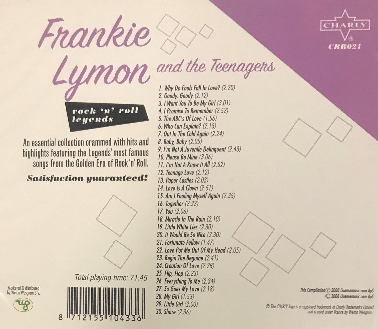 CD - Frankie Lymon And The Teenagers - Rock'n'Roll Legends