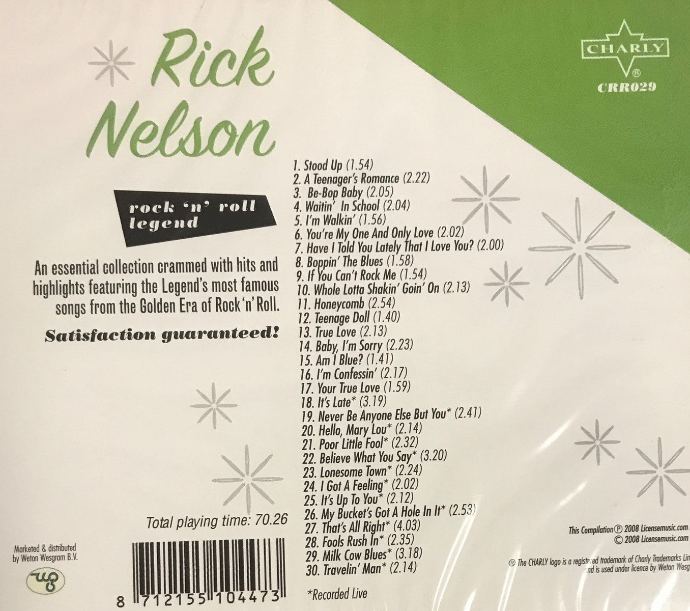 CD - Rick Nelson - Rock'n'Roll Legend