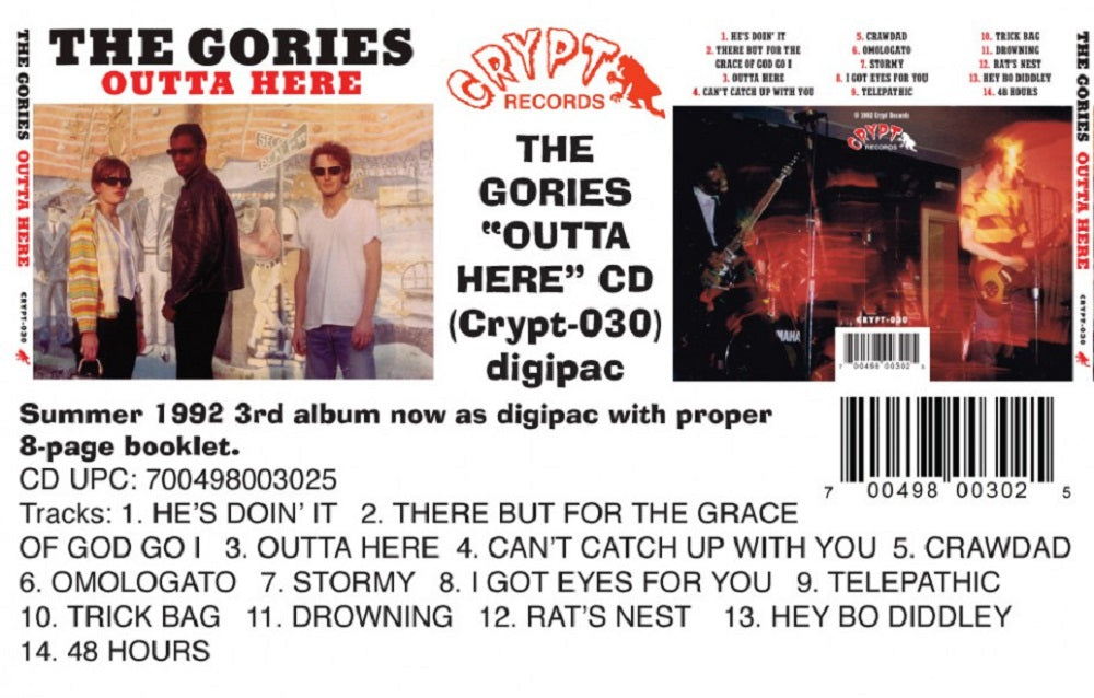 CD - Gories - Outta Here - Digipack