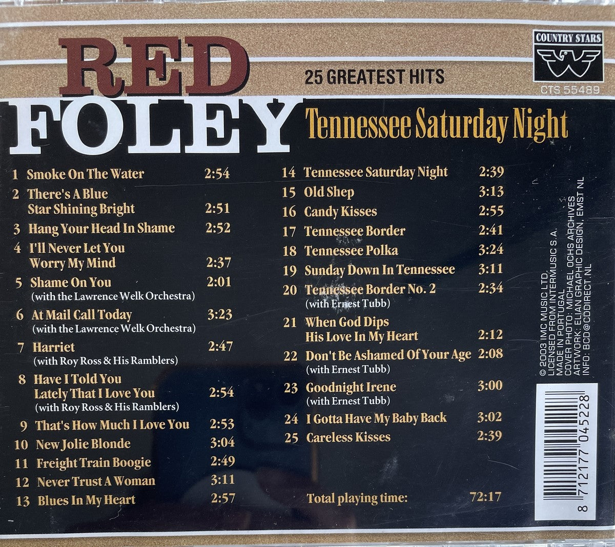 CD - Red Foley - Tennessee Saturday Night