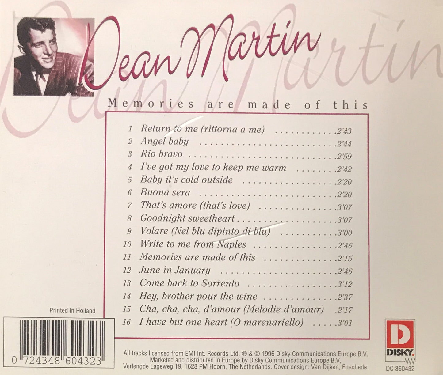 CD - Dean Martin - Memories Are Made Of This