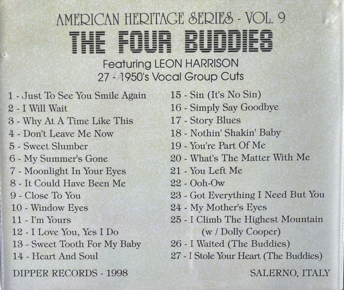 CD - Four Buddies feat. Leon Harrison - American Heritage Series Vol. 9