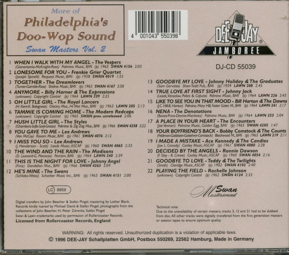 CD - VA - Philadelphia Doo Wop - Swan Masters Vol. 2