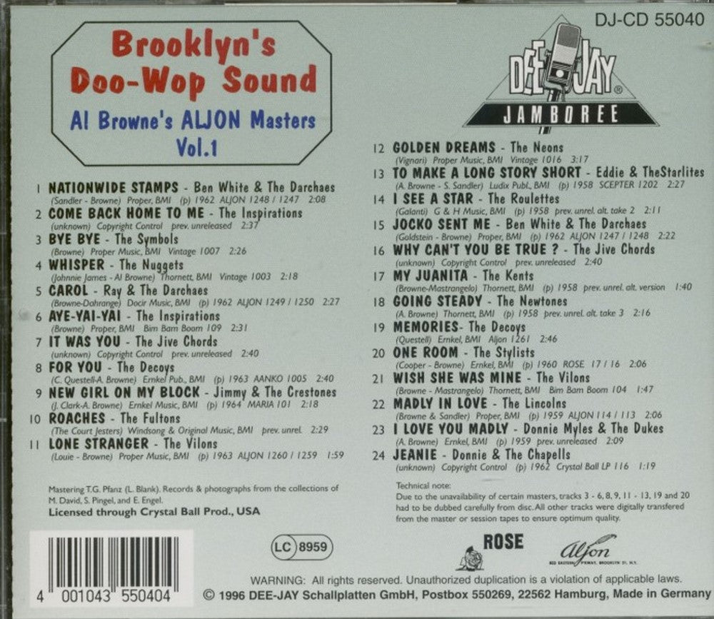 CD - VA - Brooklyn's Doo Wop Sound - Aljon Masters