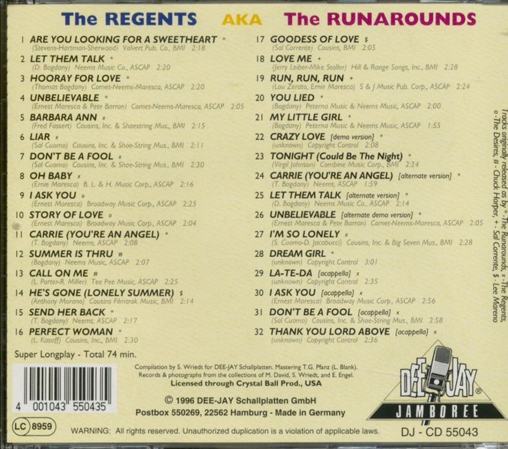 CD - Regents - Aka The Runarounds