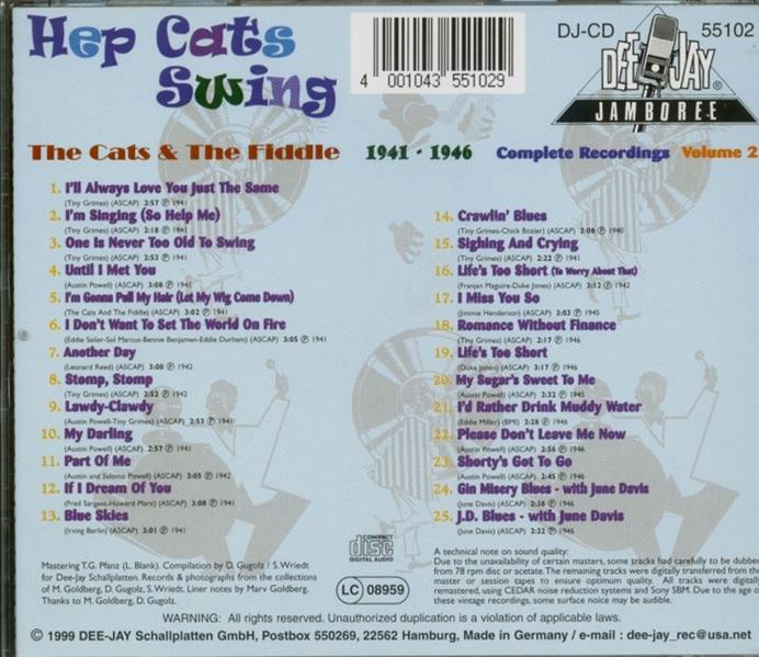 CD - Cats and the Fiddle Hepcats Swing 1941 1946