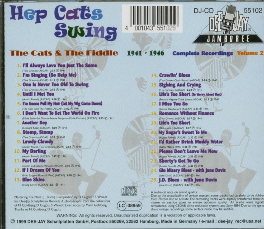 CD - Cats and the Fiddle Hepcats Swing 1941 1946