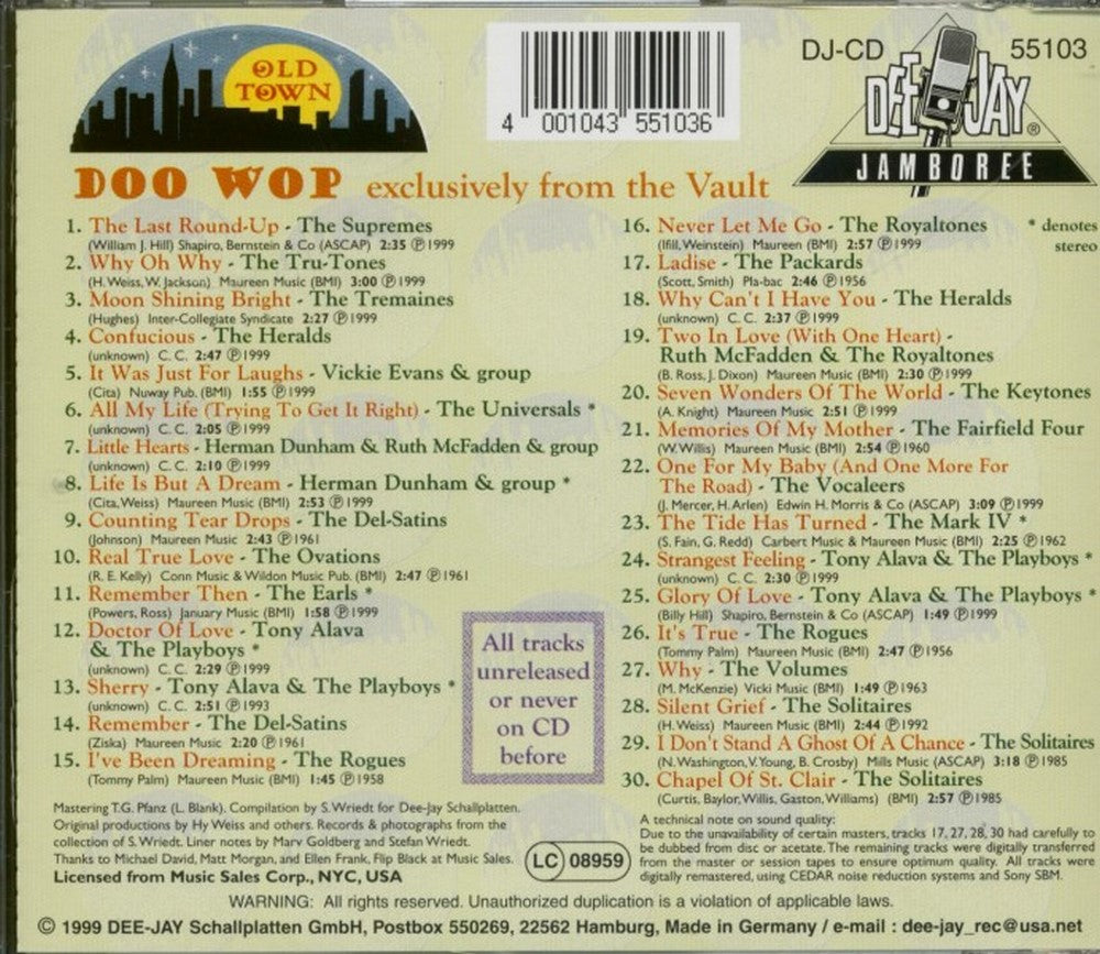 CD - VA - Old Town Records Doo Wop Exclusively From The Vault