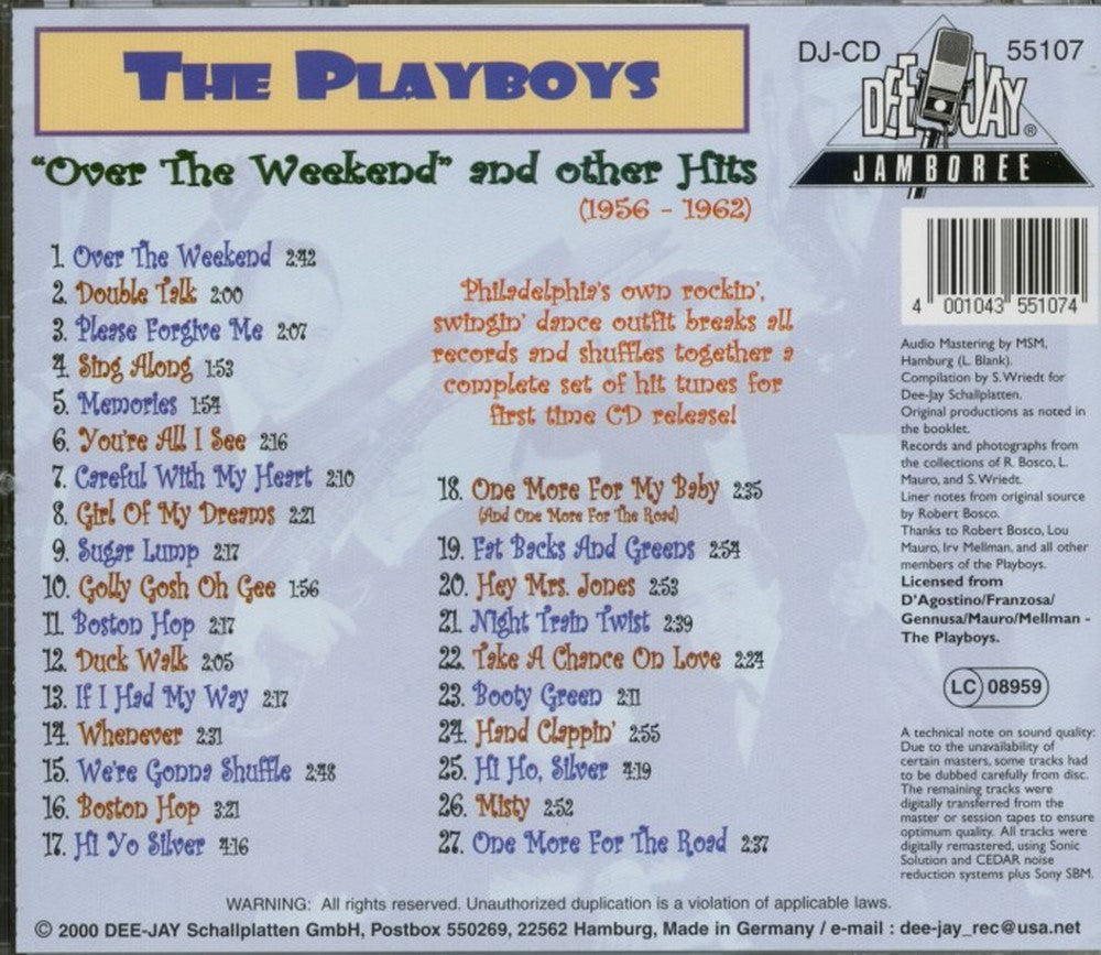 CD - Playboys - Over The Weekend - And Other Hits 1956-1962