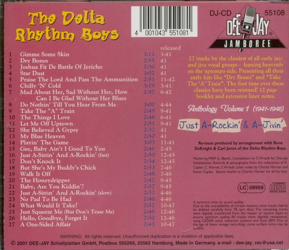 CD - Delta Rhythm Boys - Just A Rockin' & A Jivin 1941-46