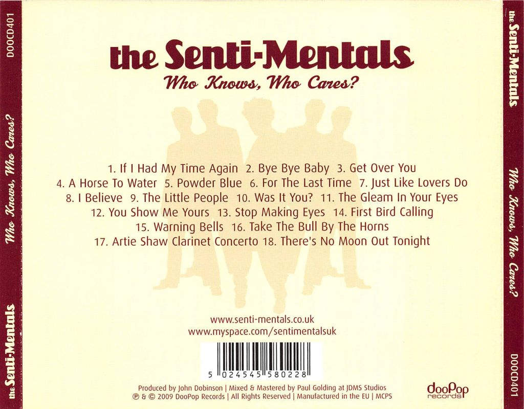 CD - Senti-Mentals - Who Knows Who Cares