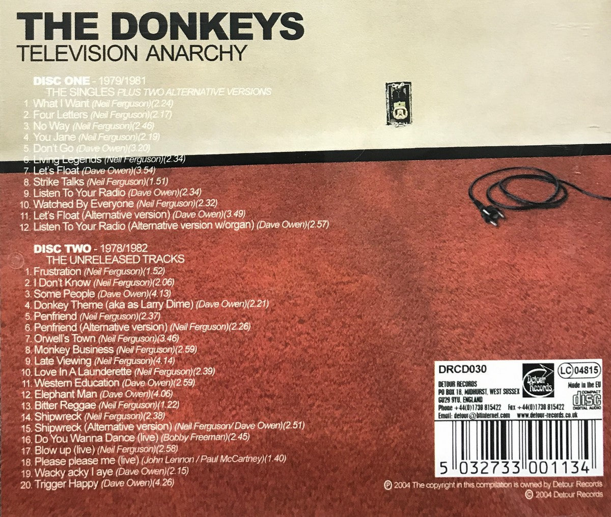 CD - Donkeys - Television Anarchy Double