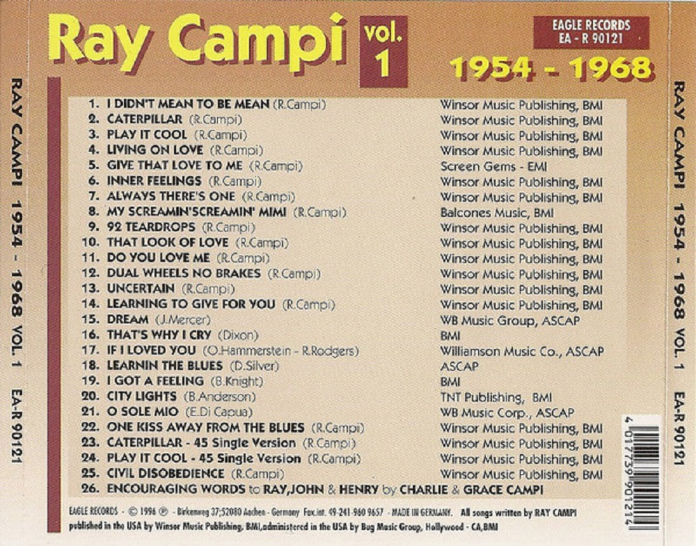 CD - Ray Campi - 1954 - 1968 Vol. 1