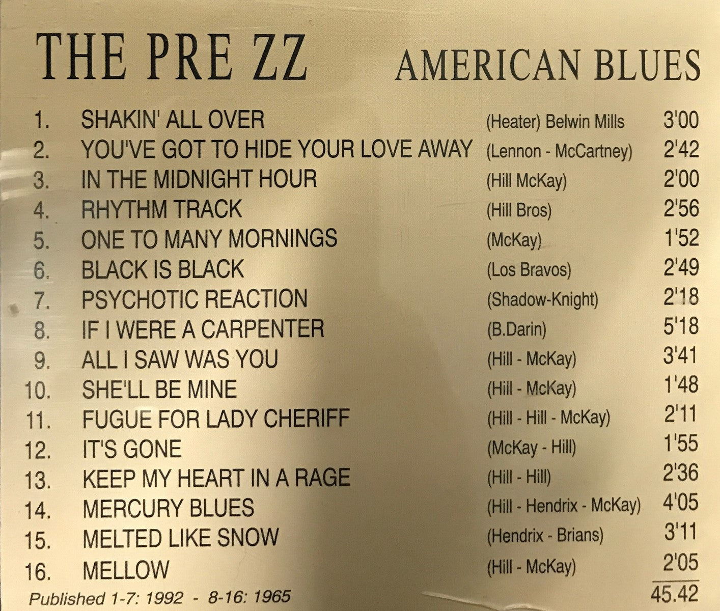 CD - Pre ZZ - American Blues