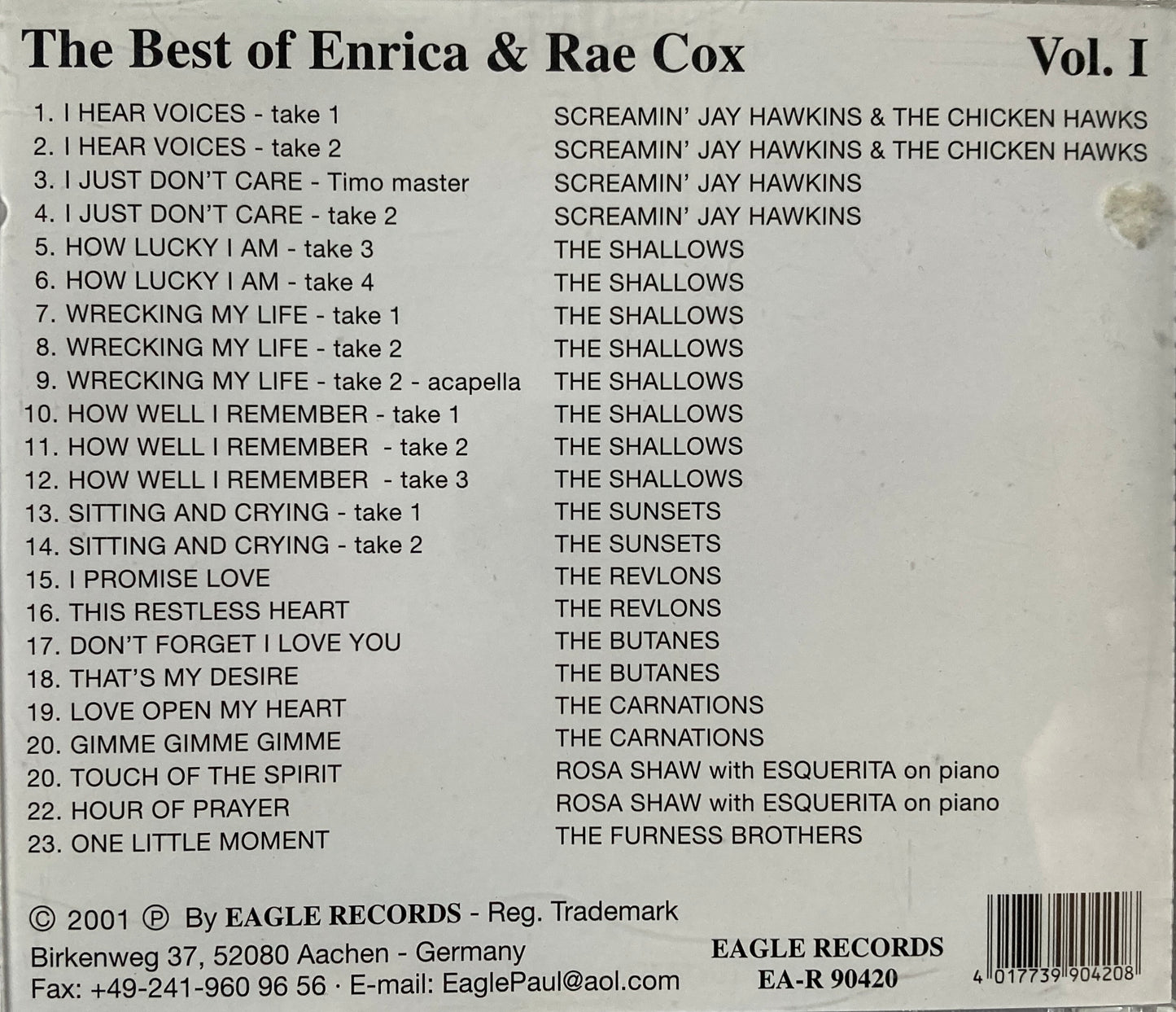 CD - VA - The Best Of Enrica & Rae Cox Vol. 1