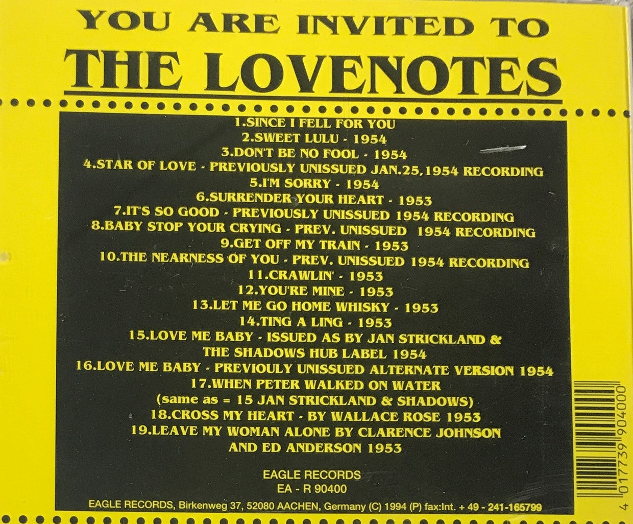 CD - Lovenotes - You Are Invited To The Lovenotes