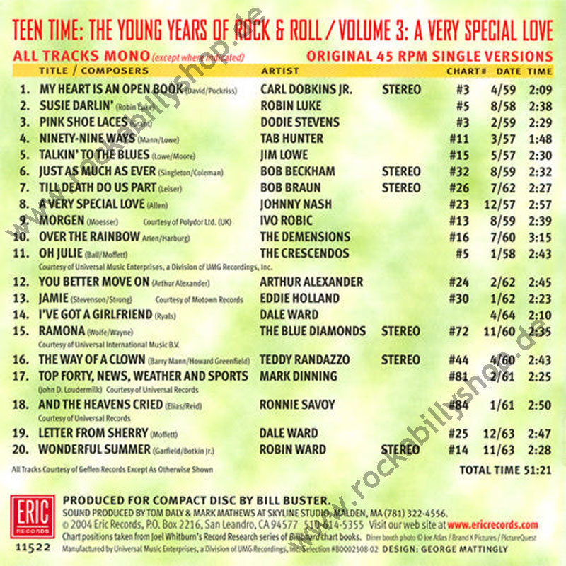 CD - VA - Teen Time - The Young Years Of Rock & Roll Vol. 3 - A Very Special Love