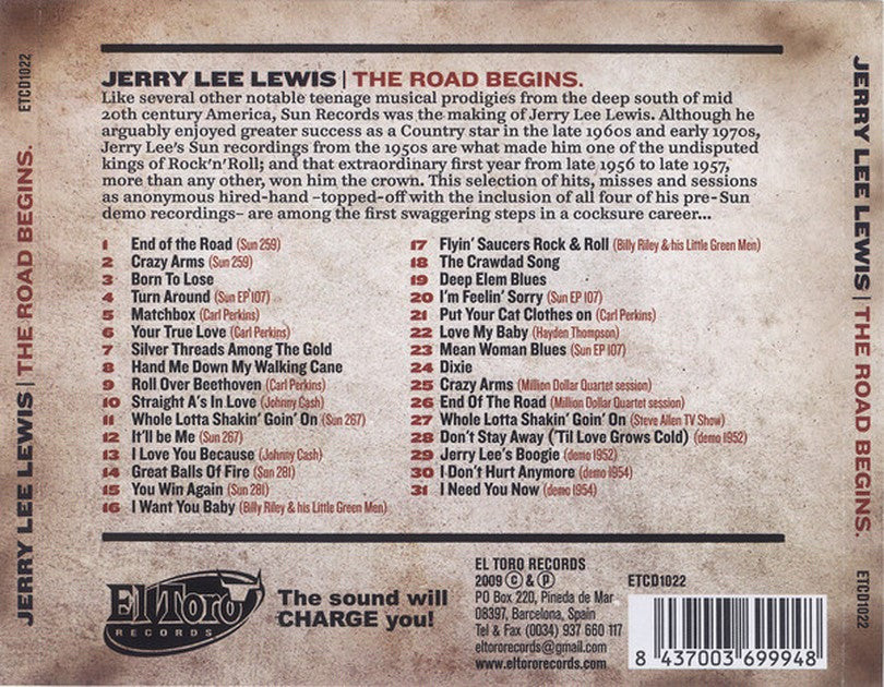 CD - Jerry Lee Lewis - The Road Begins