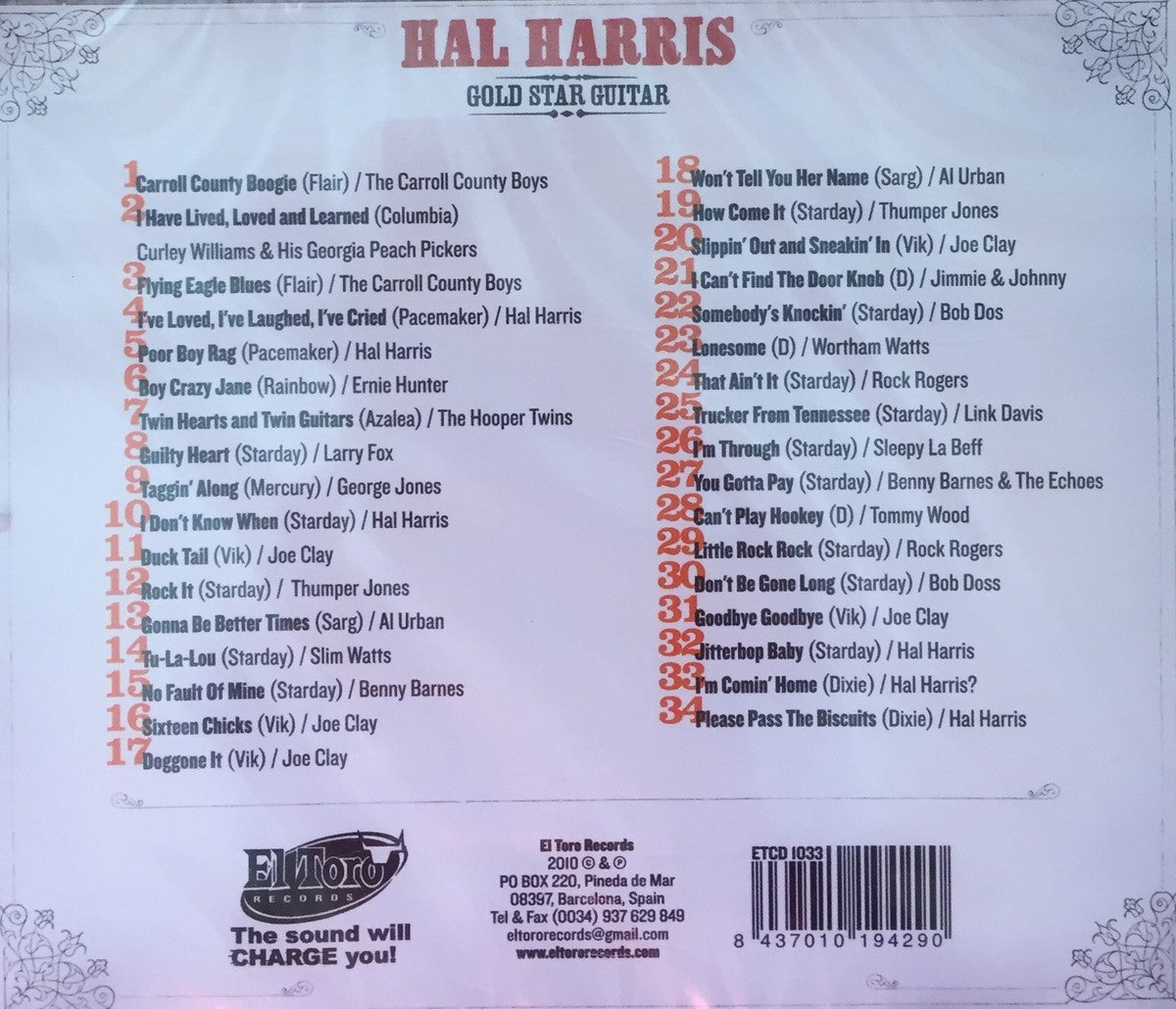 CD - Hal Harris - Gold Star Guitar