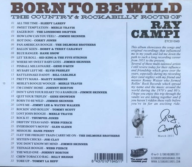 CD - VA - Born To Be Wild - The Country & Rockabilly Roots Of Ray Campi